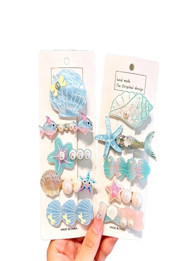 BCNJEPIN Hair Accessories for Kids Girls, 10PCS Beach Accessories for Women, Korean Hair Accessories Gift Set, Mermaid Shell Hair Clips, Girls Hair Clips for Multiple Occasions - Image 1