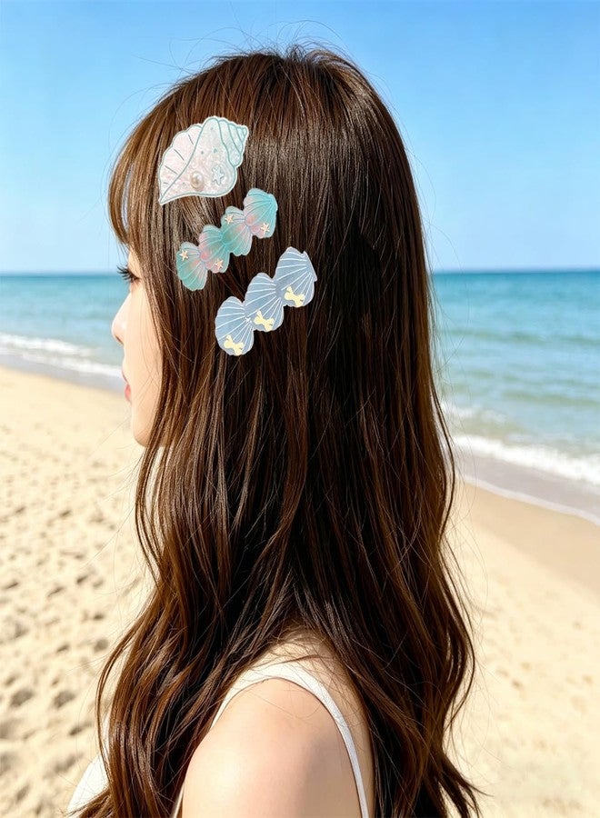 BCNJEPIN Hair Accessories for Kids Girls, 10PCS Beach Accessories for Women, Korean Hair Accessories Gift Set, Mermaid Shell Hair Clips, Girls Hair Clips for Multiple Occasions - Image 3