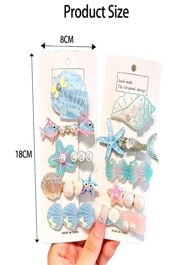 BCNJEPIN Hair Accessories for Kids Girls, 10PCS Beach Accessories for Women, Korean Hair Accessories Gift Set, Mermaid Shell Hair Clips, Girls Hair Clips for Multiple Occasions - Image 2