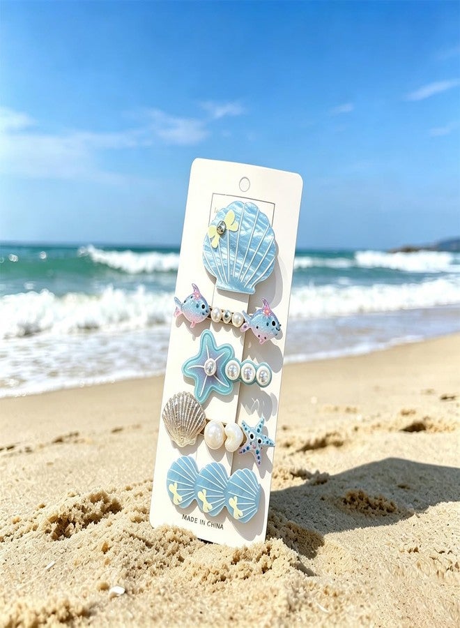 BCNJEPIN Hair Accessories for Kids Girls, 10PCS Beach Accessories for Women, Korean Hair Accessories Gift Set, Mermaid Shell Hair Clips, Girls Hair Clips for Multiple Occasions - Image 5
