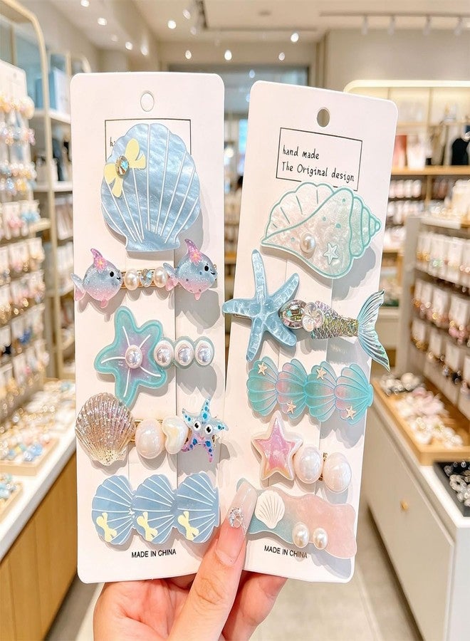 BCNJEPIN Hair Accessories for Kids Girls, 10PCS Beach Accessories for Women, Korean Hair Accessories Gift Set, Mermaid Shell Hair Clips, Girls Hair Clips for Multiple Occasions - Image 4