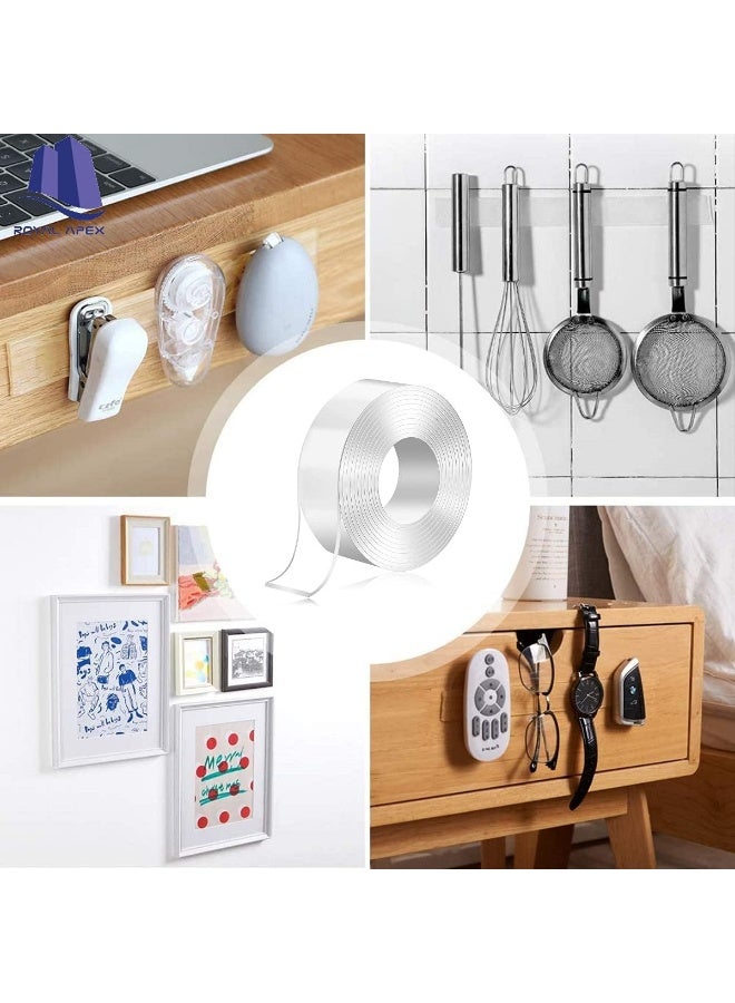 Royal Apex Traceless Washable Nano Tape Reusable Multifunction Clear Double-Sided Detachable Adhesive Tape For Paste Photos Hooks Keys Remote Control Clocks Glass Tiles Etc. 19Mm X 3Meter - Image 5