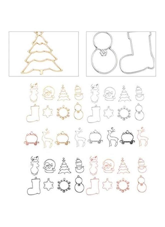 40Pcs  Open Bezel Charms Frame Pendants  Pendant Charms with Loop for DIY Crafts UV Resin Earrings Jewelry Making