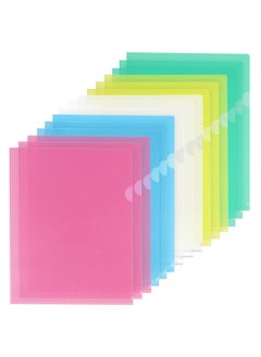 15 Pack Plastic Folders Sleeves Project Pockets, Clear File Folder Plastic Sleeves For Paper 8.5X11, Transparent Document Folders Sleeves File Jacket For School Office, Letter Size, 5 Colors