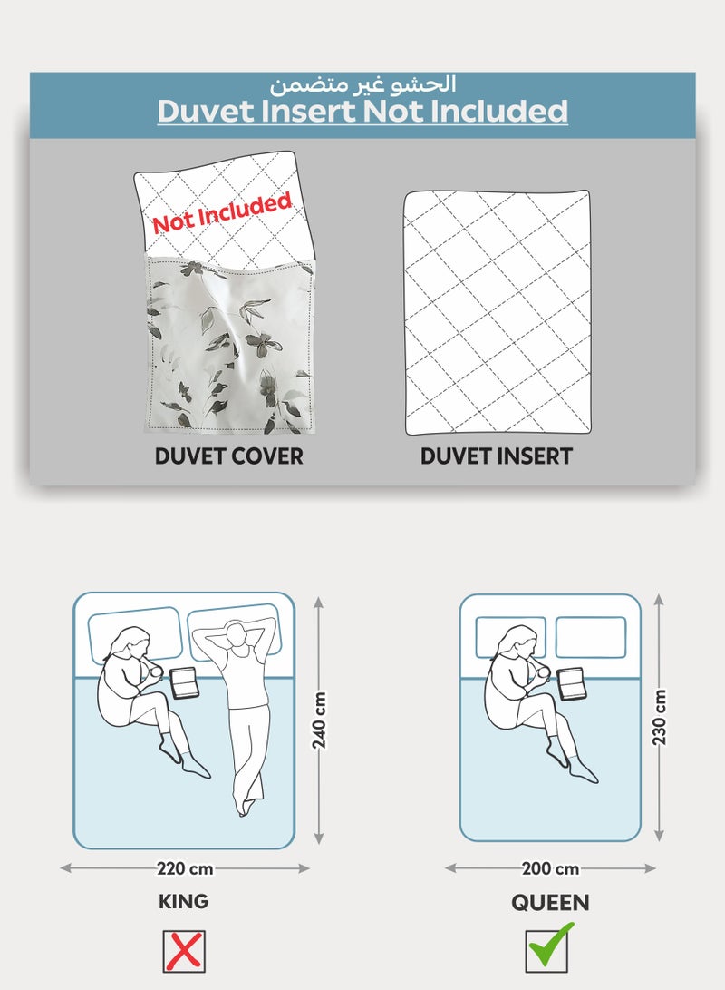 Donetella Printed Duvet Set, Queen Size Fits 150x200 cm - 6-Pcs Bed Set, Microfiber Fabric - 1 Duvet Cover, 1 Fitted Sheet, 2 Pillow Shams, 2 Pillowcases (Filler Not Included) - Image 2