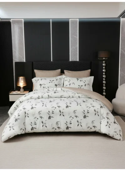 Donetella Printed Duvet Set, Queen Size Fits 180x200 cm - 6-Pcs Bed Set, Microfiber Fabric - 1 Duvet Cover, 1 Fitted Sheet, 2 Pillow Shams, 2 Pillowcases (Filler Not Included)