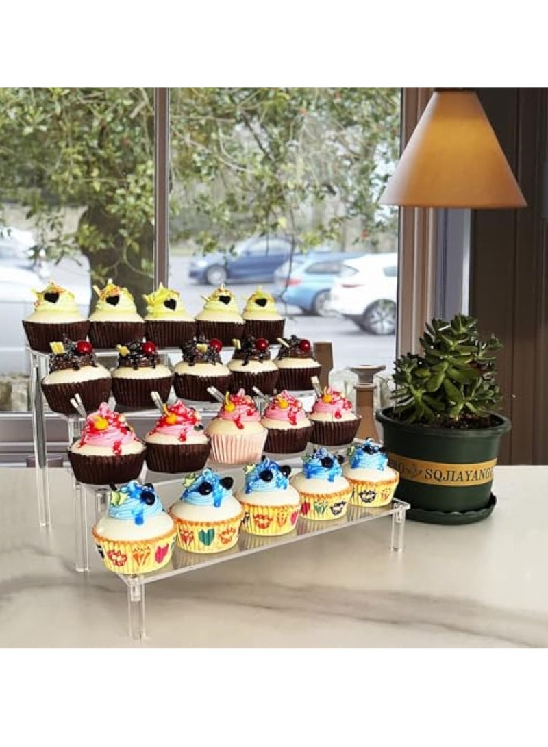 Captaintech Clear Acrylic Riser Display Stand, 4 Tier Organizer Shelf for Figures, Toys, Jewelry, Cupcakes, Desserts, Perfume, Nail Polish - Retail Riser - Image 4