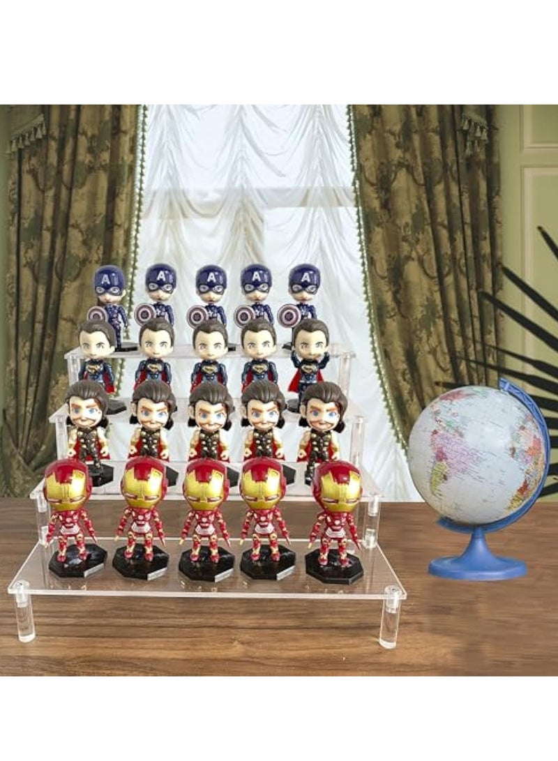 Captaintech Clear Acrylic Riser Display Stand, 4 Tier Organizer Shelf for Figures, Toys, Jewelry, Cupcakes, Desserts, Perfume, Nail Polish - Retail Riser - Image 5