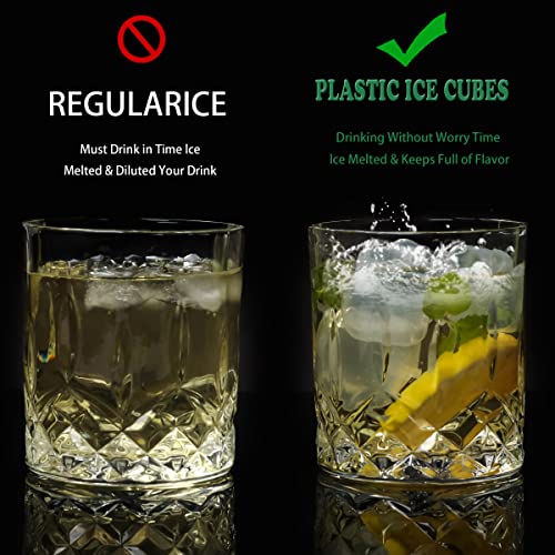 Xgunion Reusable Ice Cube Plastic Ice Cubes 25 Pack White Refreezable IceCubes for Drinks, Whiskey, Vodka or Coffee, Washable Fake Ice Cubes Chill Drinks Without Diluting &Melting - Image 2