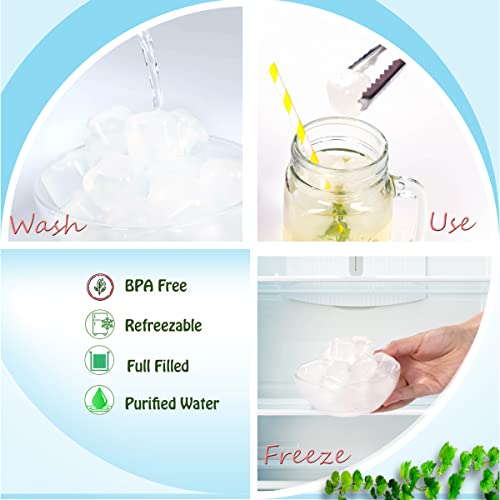 Xgunion Reusable Ice Cube Plastic Ice Cubes 25 Pack White Refreezable IceCubes for Drinks, Whiskey, Vodka or Coffee, Washable Fake Ice Cubes Chill Drinks Without Diluting &Melting - Image 4