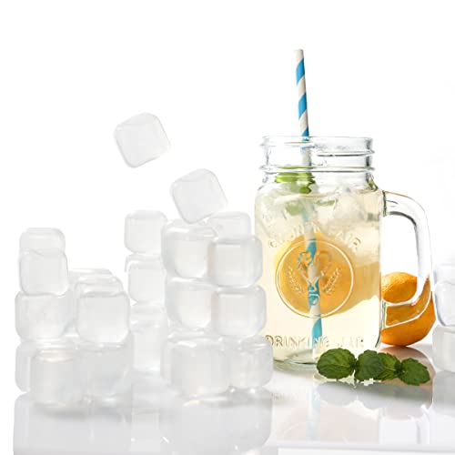 Xgunion Reusable Ice Cube Plastic Ice Cubes 25 Pack White Refreezable IceCubes for Drinks, Whiskey, Vodka or Coffee, Washable Fake Ice Cubes Chill Drinks Without Diluting &Melting - Image 1