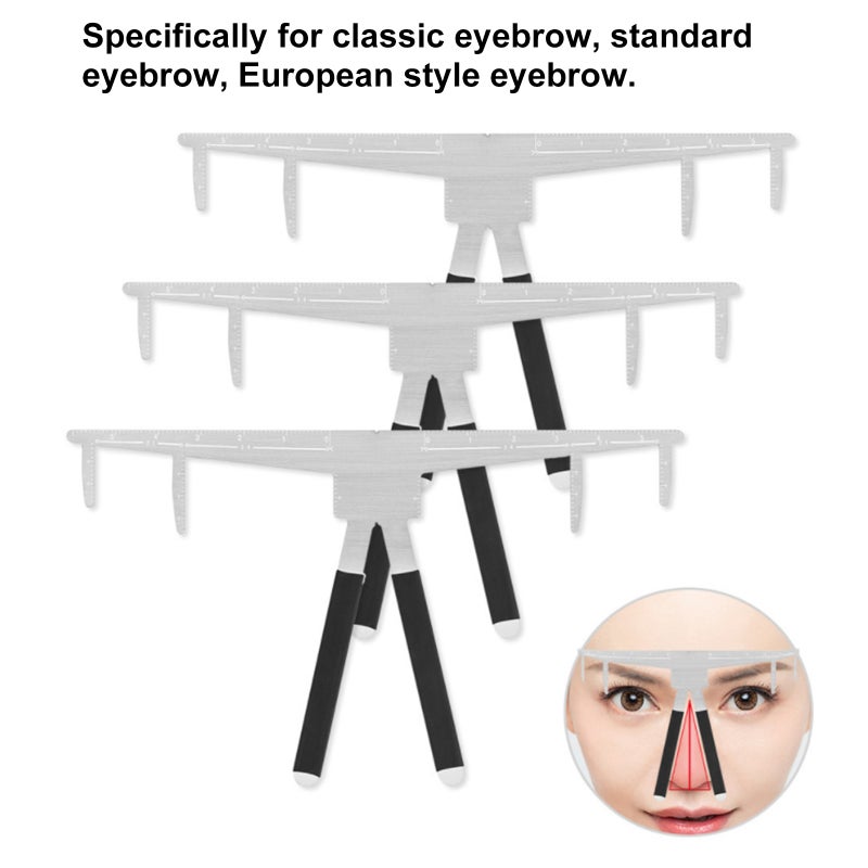 1pc Eyebrow Ruler Stainless Steel Eyebrow Tattoo Guide Ruler Permanent Makeup Measure Eyebrow Grooming Shaper Eyebrow Tattooing Tool Makeup Ruler Reusable - Image 4