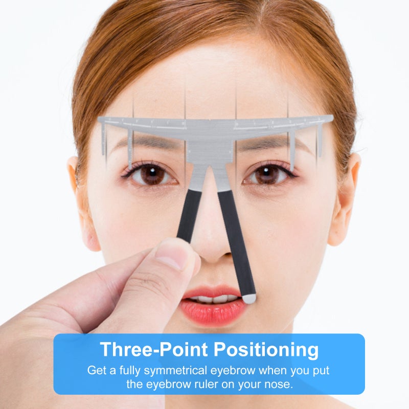 1pc Eyebrow Ruler Stainless Steel Eyebrow Tattoo Guide Ruler Permanent Makeup Measure Eyebrow Grooming Shaper Eyebrow Tattooing Tool Makeup Ruler Reusable - Image 2