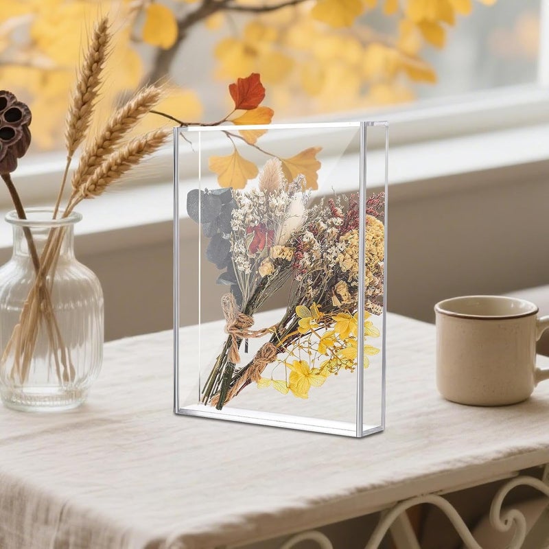 Clear Memory Box - Picture Frame Display | Clear Picture Frame Display Storage Box For Photos Tickets Postcards Souvenirs Specimens Tabletop Holder For Home Office Decor - Image 5