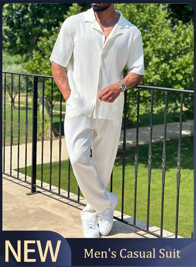 Summer men's cool set T-shirt and shorts two-piece set  Stretchy, breathable and skin-friendly Casual 2 Piece Outfits with Pockets (M-XXXL size) - Image 1