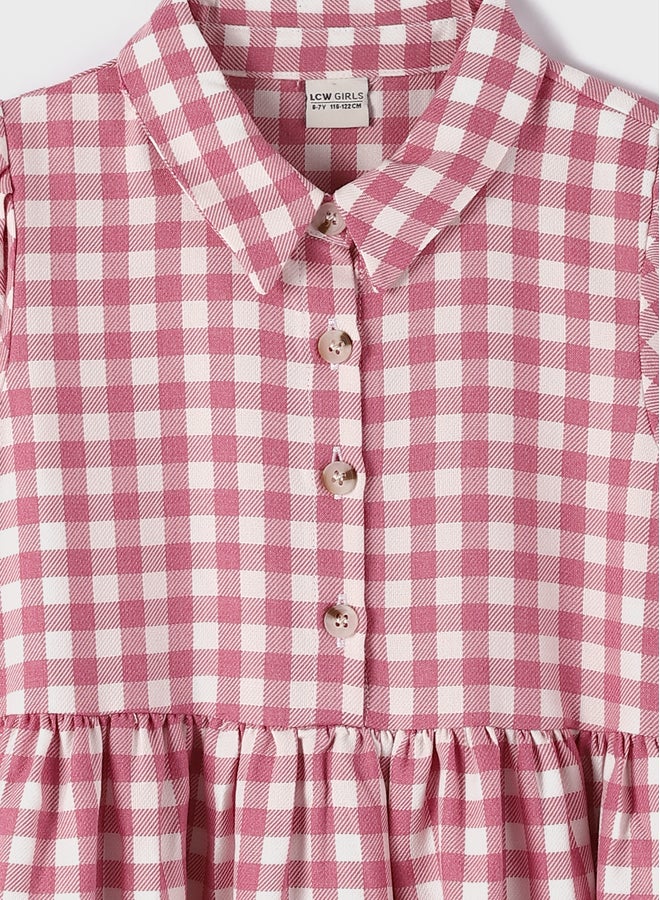LC WAIKIKI Shirt Collar Patterned Girl Dress  - Image 3