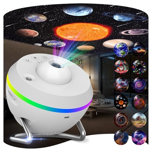 FlyEagle Galaxy Projector 13 in 1 HD Planetarium Star Projector for Bedroom with Meteor Milky Way Space Ceiling Starry Night Light Projector for Kid Adult Led Galaxy Light with Timer Ideal Gift White - Image 1