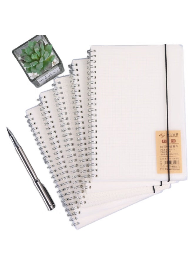 Shen Shi Shen B5/80 Sheets, Transparent Cover Spiral Notebook, Soft Copy Notebook, Lined Style Journal, Notebook, Spiral Notebook, 1 Lined Style Notebook J8518-1 - Image 2