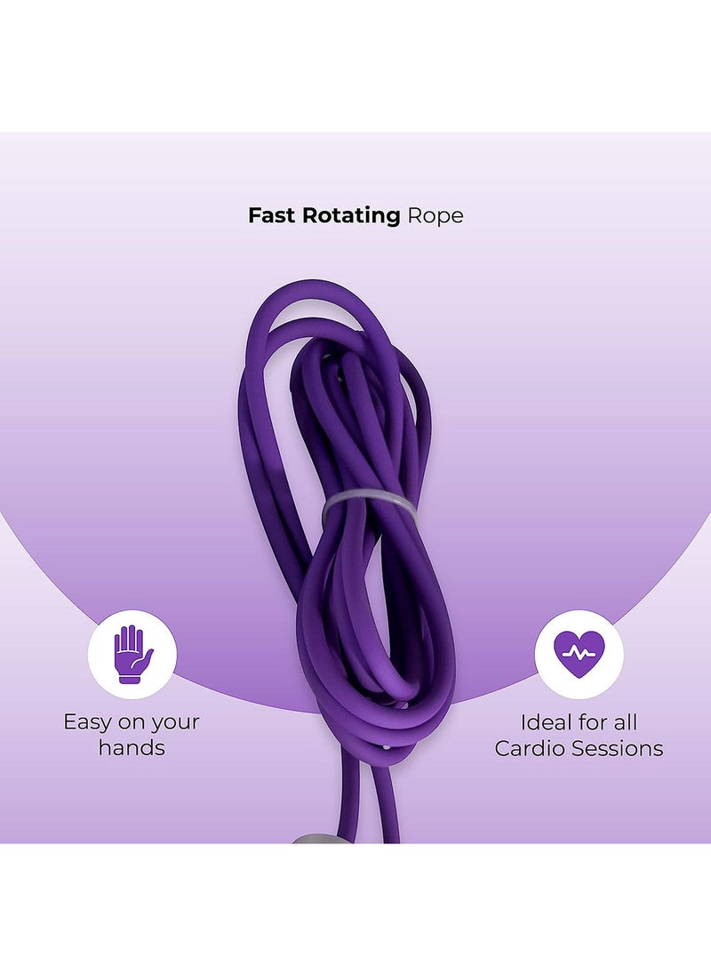 anythingbasic. - German Technology Tangle Free Skipping Rope with Compact Design | Purple | Material : Rubber and Foam | Speed Rope is Ideal for Speed Jumping, Boxing, Cardio Endurance for Men and Women - Image 1