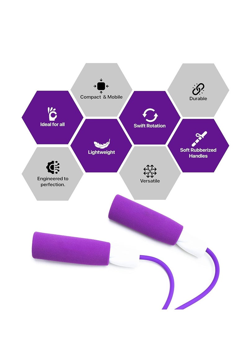 anythingbasic. - German Technology Tangle Free Skipping Rope with Compact Design | Purple | Material : Rubber and Foam | Speed Rope is Ideal for Speed Jumping, Boxing, Cardio Endurance for Men and Women - Image 1