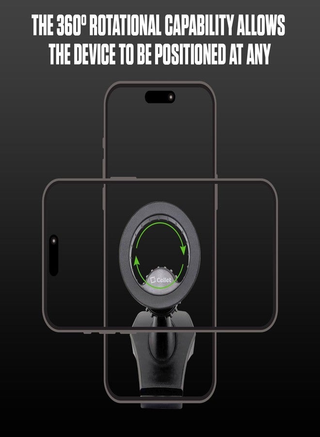 cellet حامل هاتف مغناطيسي لتكييف الهواء من سيلت لتيسلا موديل 3 وموديل Y - حامل سيارة دوار 360° بدون قاعدة مع حلقة معدنية قوية إضافية - متوافق مع آيفون 16/15/14/13 وسامسونج جالاكسي S25/S24 - Image 4