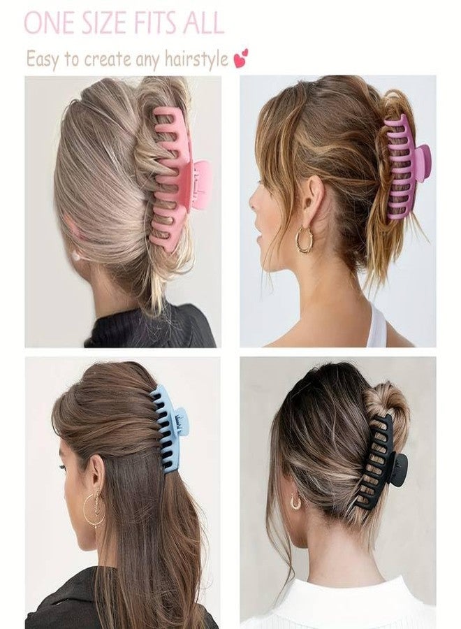 Cerrito Hair Claw Clips for Women Girls - 3 Large and 3 Small Pcs Strong Hold Clamps for Thick Thin Hair, Matte Nonslip Jaw Clips, Neutral Butterfly Claw, Styling, Ponytail Holder, Multicolor - Image 4