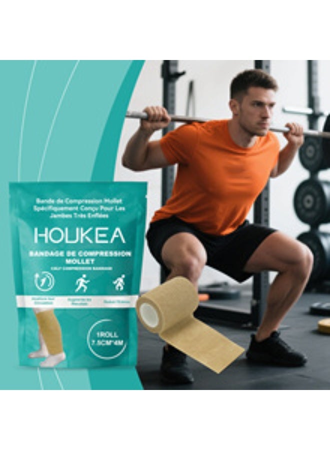 HOUKEA calf care bandage, daily care for the legs, gentle nourishment, breathable, portable bandage for travel - Image 1