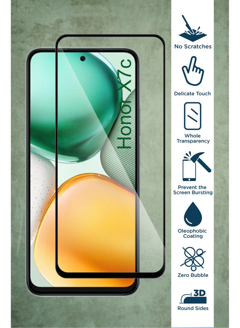 Honor X7c - 2in1 Pack Soft Flexible Transparent Silicone Protective Back Case Cover And Tempered Glass Screen Protector - Image 2