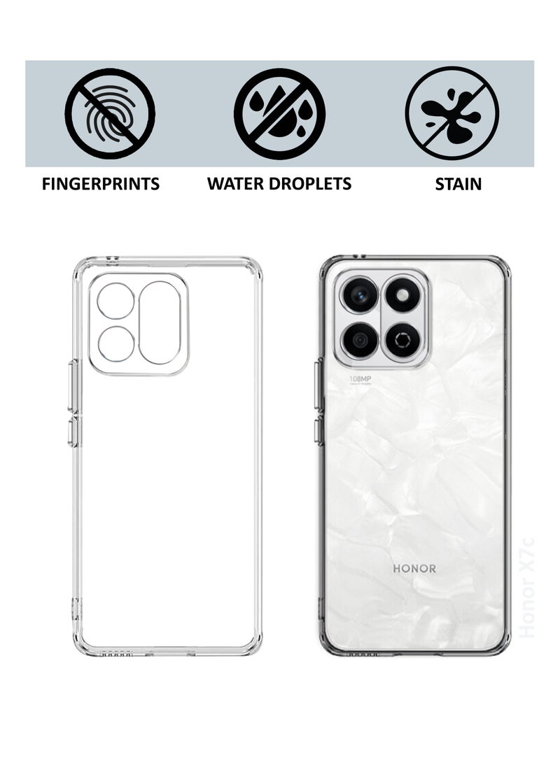 Honor X7c - 2in1 Pack Soft Flexible Transparent Silicone Protective Back Case Cover And Tempered Glass Screen Protector - Image 3
