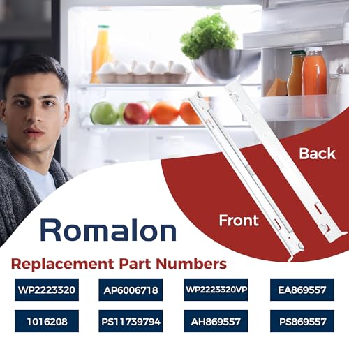 Romalon WP2223320 Refrigerator Drawer Slide Rail fit for Whirlpool Kenm0re 2223320 Pan Slide Replacement Part Exactly fit for GD5R, GD5S, GD5Y, 10655216400 - Image 3