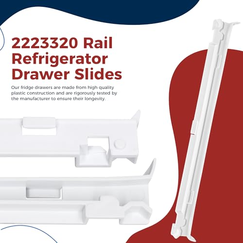 Romalon WP2223320 Refrigerator Drawer Slide Rail fit for Whirlpool Kenm0re 2223320 Pan Slide Replacement Part Exactly fit for GD5R, GD5S, GD5Y, 10655216400 - Image 2