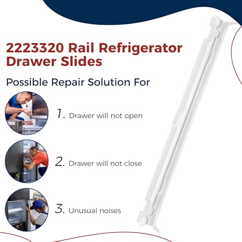 Romalon WP2223320 Refrigerator Drawer Slide Rail fit for Whirlpool Kenm0re 2223320 Pan Slide Replacement Part Exactly fit for GD5R, GD5S, GD5Y, 10655216400 - Image 5
