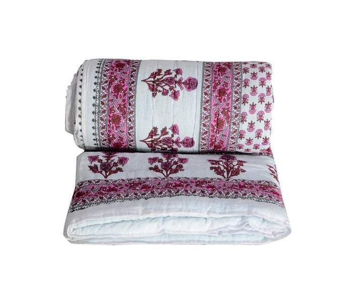 COTTON SOFT JAIPURI RAZAI TRADITIONAL ANIMALS PRINT SINGLE BED WINTER AC BLANKET MULTOCOLOR60X90 INCHES