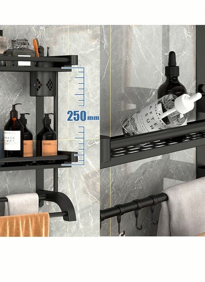 Bathroom Organizer Shelf with Towel Bar Bathtub Accessories Wall Shelf with Brush Holder 3 Tier Bath Towel Rack Storage Organizer Shelf for Bathroom Kitchen Toilet - pzsku/Z606888DE92555A97BAACZ/45/_/1679039424/39ba0a46-8557-48ff-a037-7c8a2308fc62