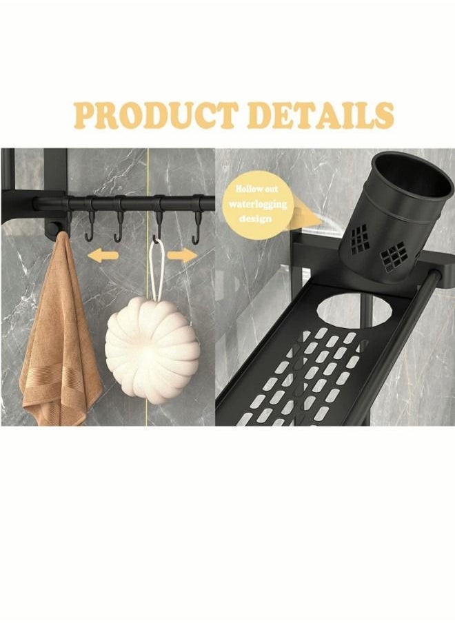 Bathroom Organizer Shelf with Towel Bar Bathtub Accessories Wall Shelf with Brush Holder 3 Tier Bath Towel Rack Storage Organizer Shelf for Bathroom Kitchen Toilet - pzsku/Z606888DE92555A97BAACZ/45/_/1679039425/c8840282-faf1-4250-8777-d0df12ce731d