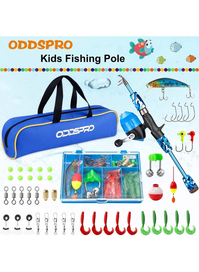 ODDSPRO Kids Fishing Pole - Kids Fishing Starter Kit - with Tackle Box, Reel, Practice Plug, Beginner's Guide and Travel Bag for Boys, Girls - Image 1