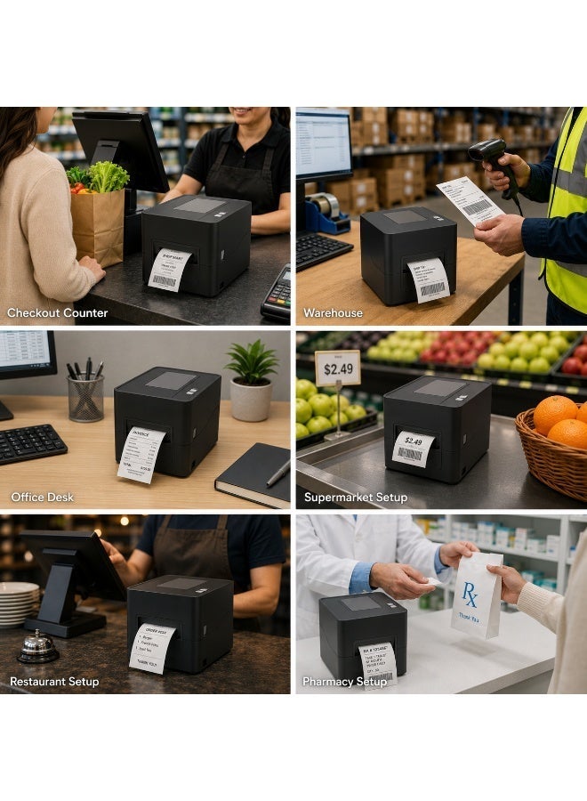 HT Thermal Transfer Barcode Label Printer with ribbon 300DPI Thermal Printer WiFi Bluetooth USB for Logistics Shipping HT-500 - Image 5