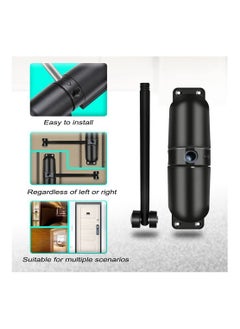 SYOSI Automatic Door Closer Safety Wheel Roller Spring Door Closer Easy to Install to Convert Hinged Doors to Self Closing Diecast Construction Black  - Image 3