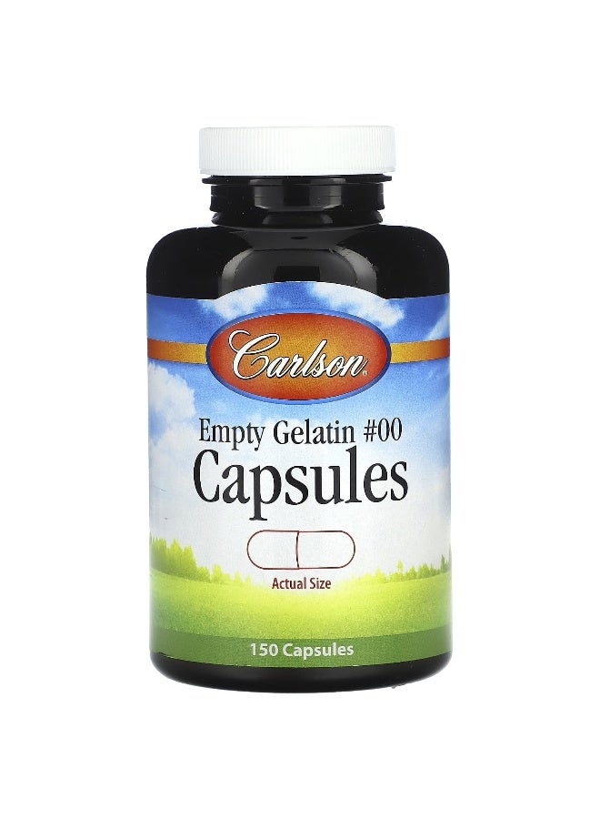 Carlson Carlson, Empty Gelatin Capsules #00, 150 Capsules - Image 1