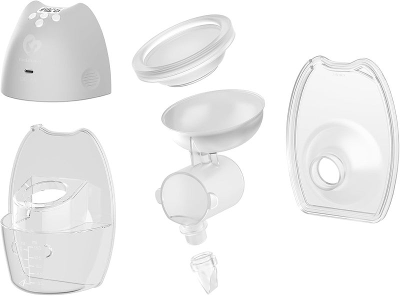 Bellababy Hands-Free Breast Pump Wearable with Storage Box, LED Display Electric Breast Pump Wireless Portable, 4 Modes & 9 Levels Suction, Compact & Discreet, Grey. (24mm Flange, 21/19/17mm inserts) - Image 3