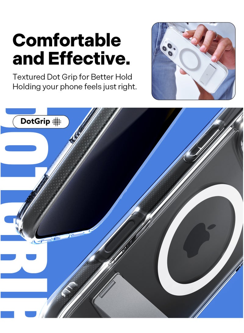 Caseology غطاء كابيللا ماج كيكستاند آيفون 16 برو ماكس ماغسيف (2024) - شفاف أبيض فضي - Image 5