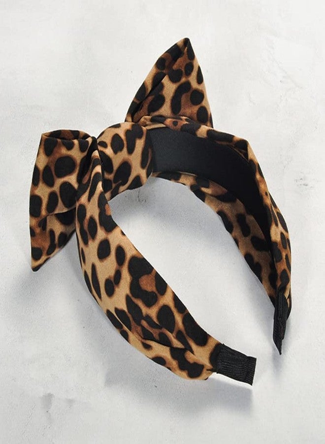 YangQian Leopard Bowknot Headbands - Boho Knot Hair Hoops for Women, No Slip Fashion Head Bands for Birthday, Christmas Gifts - Image 5