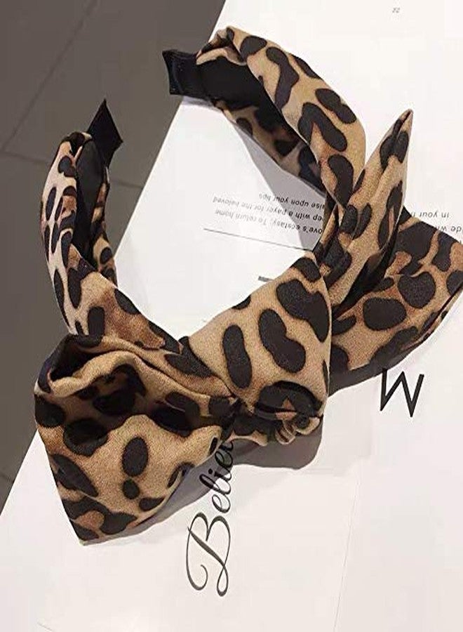 YangQian Leopard Bowknot Headbands - Boho Knot Hair Hoops for Women, No Slip Fashion Head Bands for Birthday, Christmas Gifts - Image 2