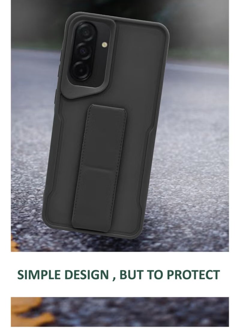 Case Cover For Samsung Galaxy A56 With Magnetic Hand Grip 3 in 1 Black - Image 2