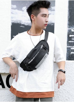 WAOKN Men's Large Capacity Waist Bag Reflective Nylon Messenger Bag Korean Style Fashion Outdoor Sports Chest Bag  - Image 2