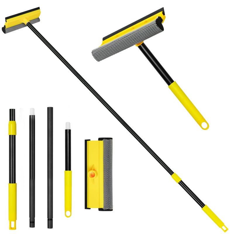 NEWE Window Squeegee with Extension Pole, 54.5 inches Car Windshield Washer Kit with Sponge, Extendable Shower Glass Cleaner Tool for Home Cleaning Mirror Auto Truck (Short Handle Included) - Image 1