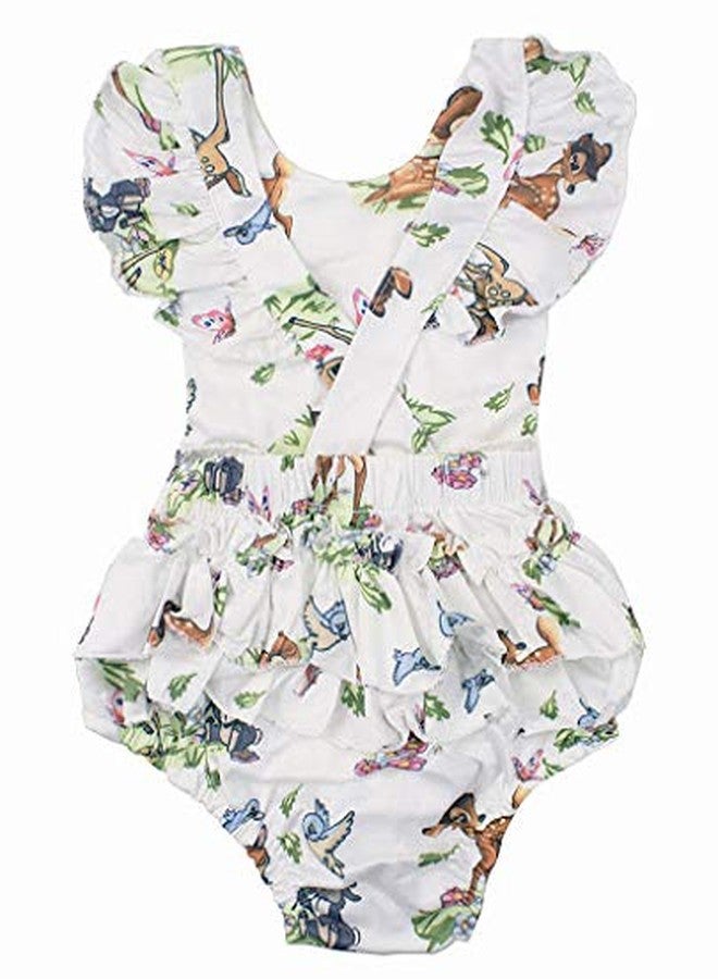 stylesilove Infant Baby Girl Ruffled Cap Sleeve Sunsuit Romper with Self-tied Headband 2pcs Outfit (70/3-6 Months) - Image 2