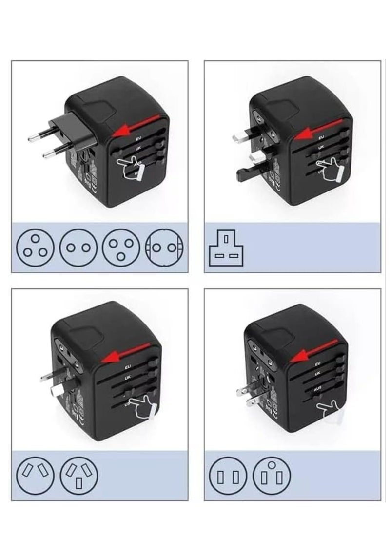 Universal Travel Adapter with 4 Ultra-Fast USB Port and 1 Ultra-Fast USB Type C Port and Power Socket