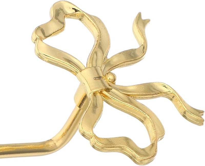 Golden Bow Tie Shower Curtain Hooks 12pcs Zinc Alloy Bathroom Rings Holders - Image 4