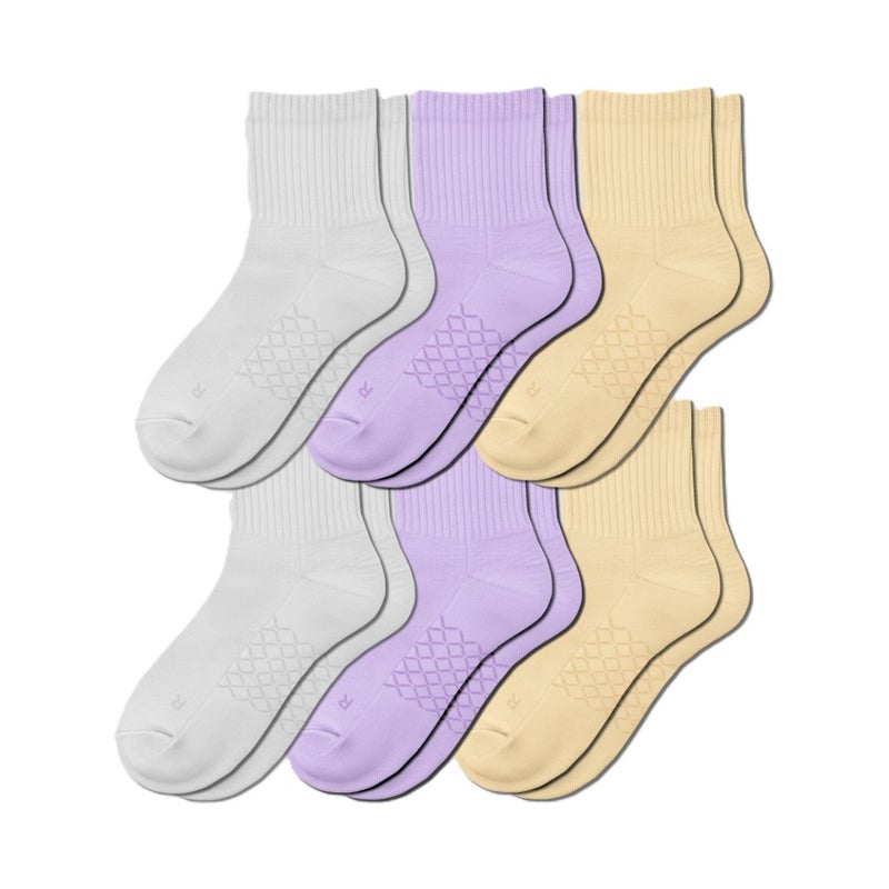 Elementa Crew Socks 6 Pairs – Mixed Colors Cotton Blend Socks with Arch Support, Seamless Toe Design & Breathable Odor Control for Everyday Comfort - Image 1